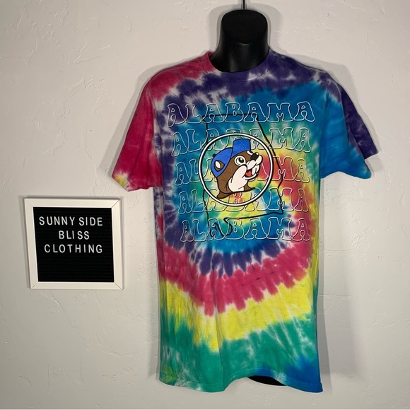 Buc-ees Alabama Tie Dye Crewneck Tee Size Small - Picture 1 of 5